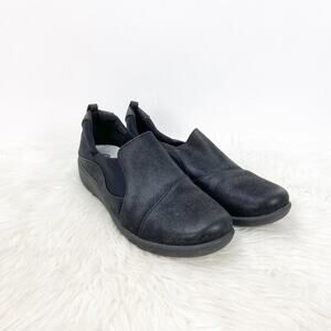 Clarks Cloudsteppers Soft Cushion 8 M Womens Black Slip-on Comfort Shoes